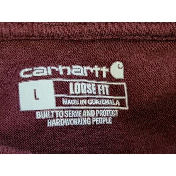 Carhartt Maroon mens Size Large Long-sleeved Sweatshirt - Picture 6 of 7